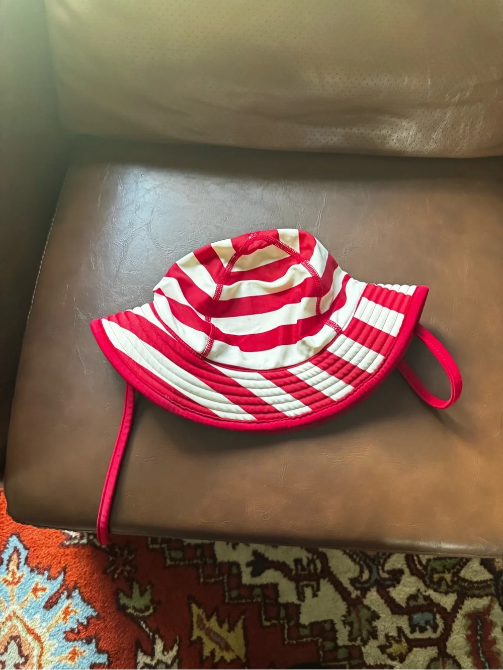 Hanna Andersson Red and White Striped Toddler Sun Hat
